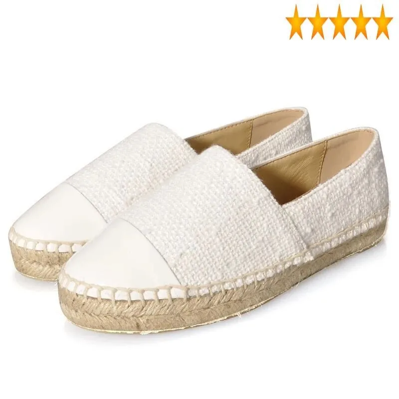 2021 Woman Luxury Designer Slip On Espadrilles Femme Comfortable Round Toe Loafers Flats Ladies Casual Flat Shoes Big Size