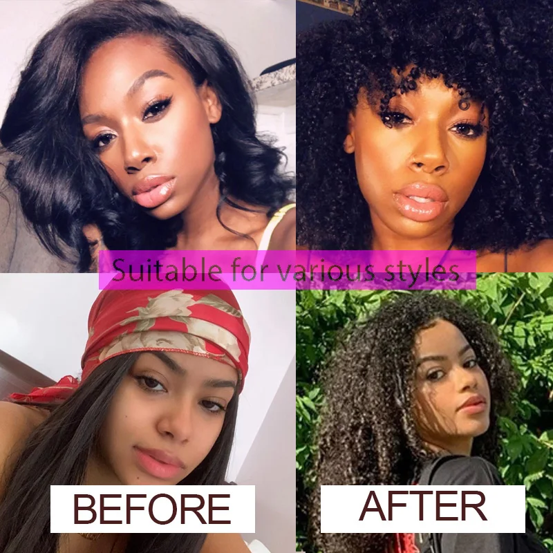 4b 4c Afro Kinky Krullend Menselijk Clip Ins Real Human Natural Hair Braziliaanse In Extensions Clipin Extensions Voor Zwarte Vrouwen