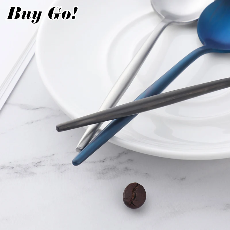 High Quality 18/10 Stainless Steel Small Tea Spoon Flatware Set Mini Tea Spoons Set Colorful Coffee Spoon Gold Silver Scoop Set