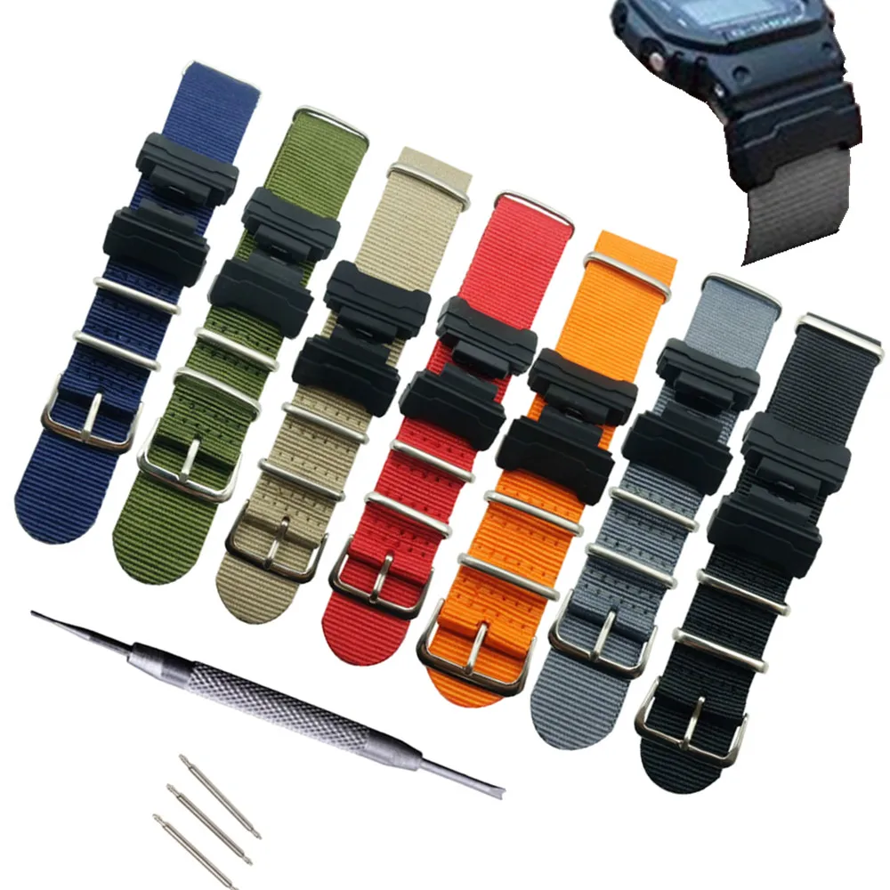 Nylon Watchband for G-shock DW-5600 6900 GA-110 GW-M5610 DW-9052/GLS-8900 Series Watch Strap Band And Interface Terminals