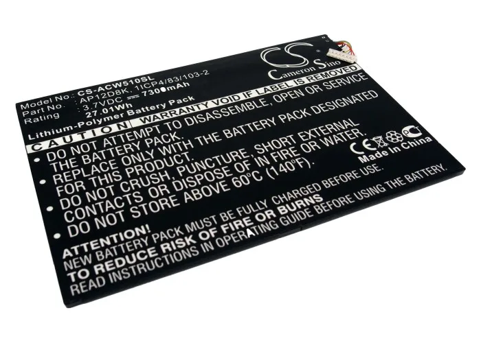 cameron sino battery for Acer Aspire P3-171-3322Y2G06as, Aspire P3-1715333Y2G12as, Iconia Tab A3, Iconia Tab A3-A10,