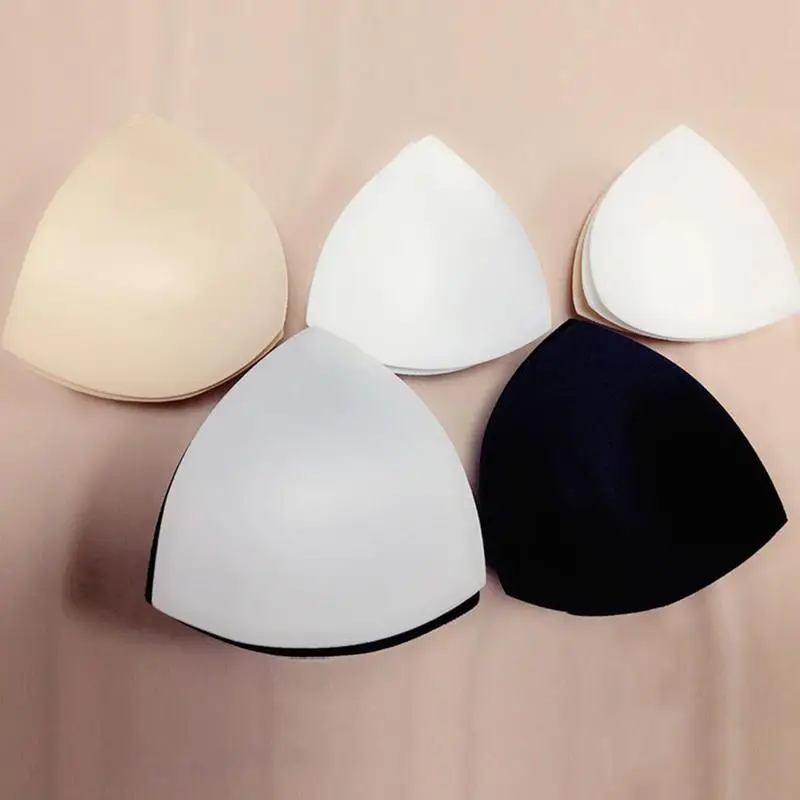 ฟองน้ำบิกินี่ Bra Pad สามเหลี่ยมถ้วยหน้าอก Push Up ใส่ Padding Enhancer อุปกรณ์เสริมแผ่นถอด Pads สำหรับชุดว่ายน้ำ Q5S8