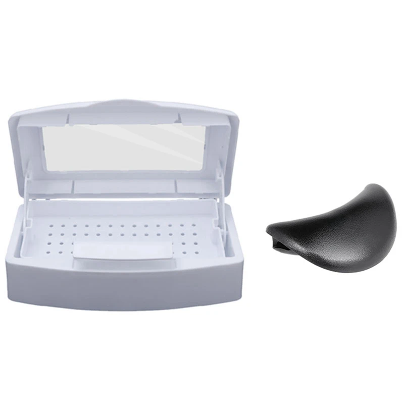 

1 Pcs Nail Sterilizer Tray Disinfection Pedicure Manicure Box Tool & 1 Pcs Hair Spa Salon Wash Neck Rest Bowl Neck Tools