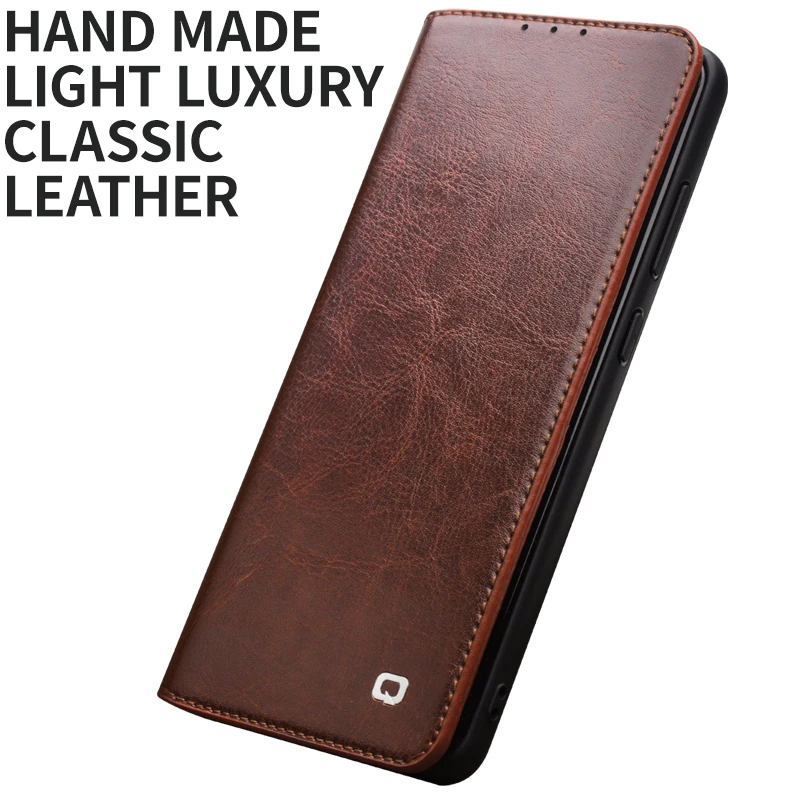 QIALINO Genuine Leather Bag Phone Shockproof Case for Samsung S20 Ultra Fashion Luxury Flip Cover for Samsung S20+ Plus 5G