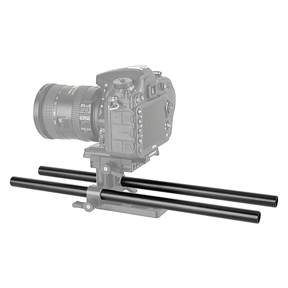 CAMVATE-varilla estándar M12 de 350mm, 15mm, extremo para equipo de hombro de cámara DSLR/jaulas de cámara/caja mate/enfoque de seguimiento/jaulas de Monitor, 2 piezas