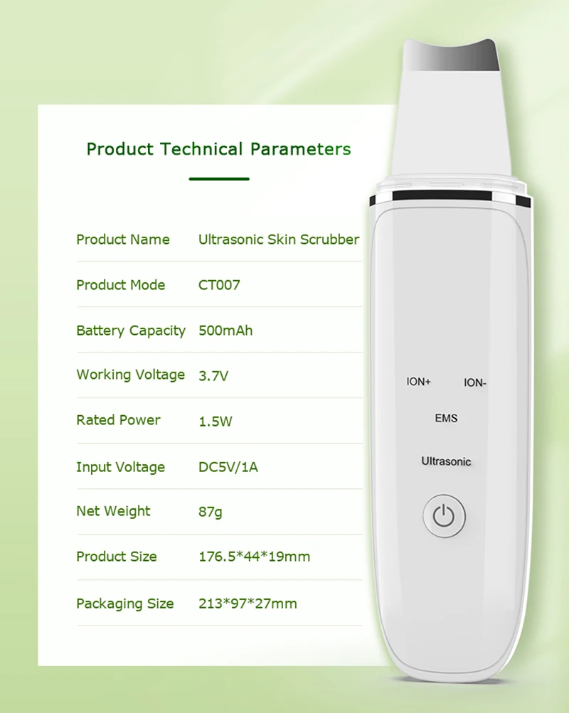 Alwafore ultradźwiękowy Peeling do skóry głębokie urządzenie do czyszczenia twarzy Peeling łopata do oczyszczania porów twarzy Scrubber Scrubber Lift Machine