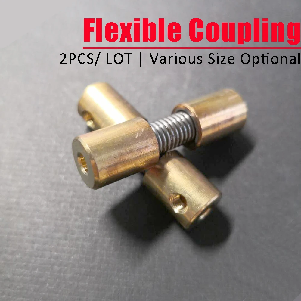 2PCS Soft Flexible Coupling Spring Joint Connector for RC Boat Feeding Ship Motor Shaft Spare Parts