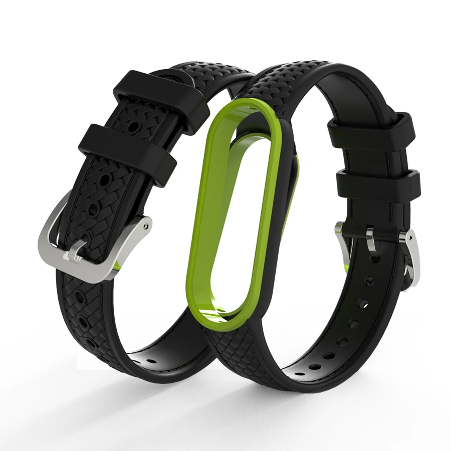 3D Strap for Xiaomi Miband 6 5 4 Silicone Wristband Bracelet Replacement for Xiaomi Miband 3 4 5 6 Wrist Carbon Fiber Texture