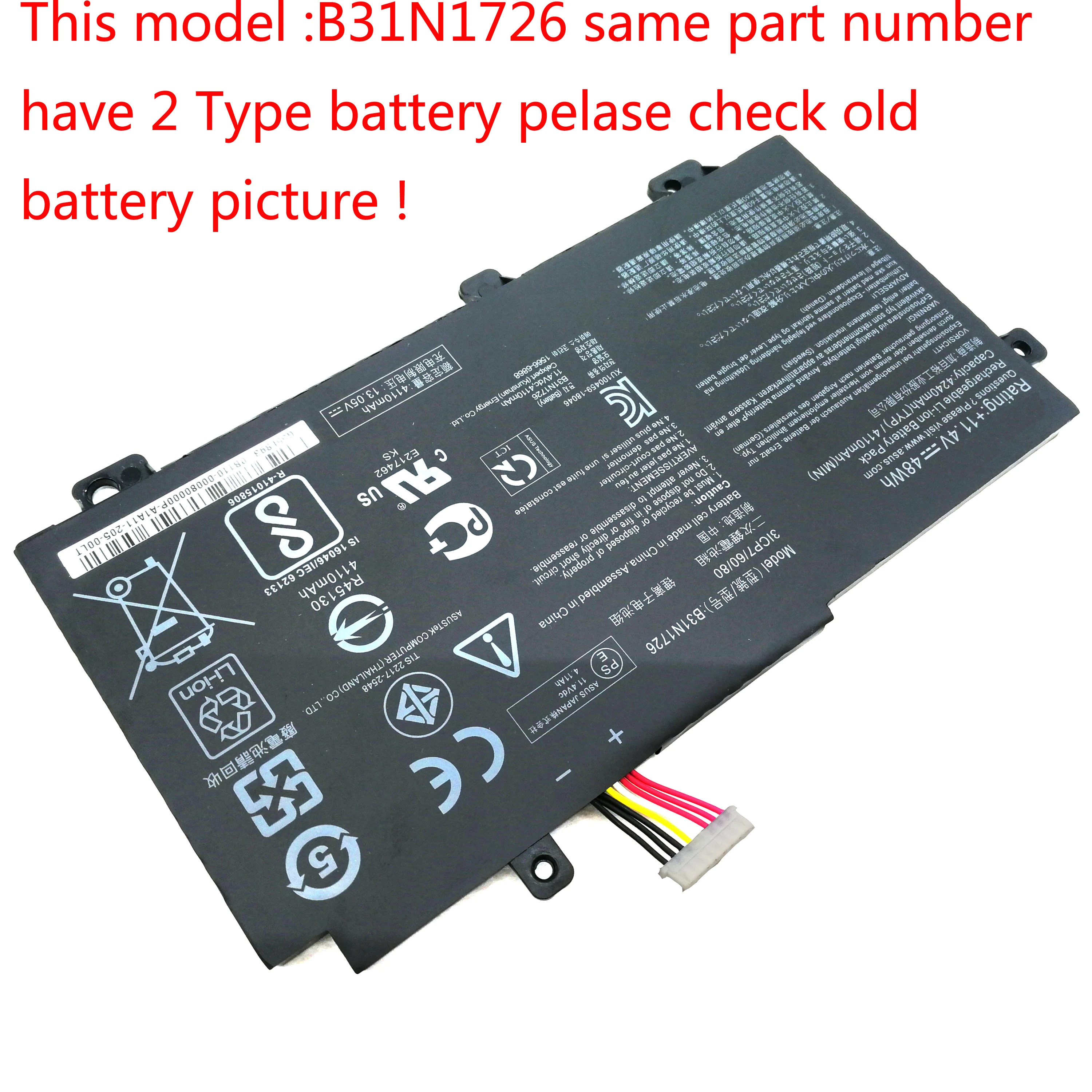 Genuine Original B31N1726 B31N1726-1 Laptop Battery For Asus FX504GE FX505DY TUF504GD TUF505DY TUF554GE TUF565GD Gaming FX505