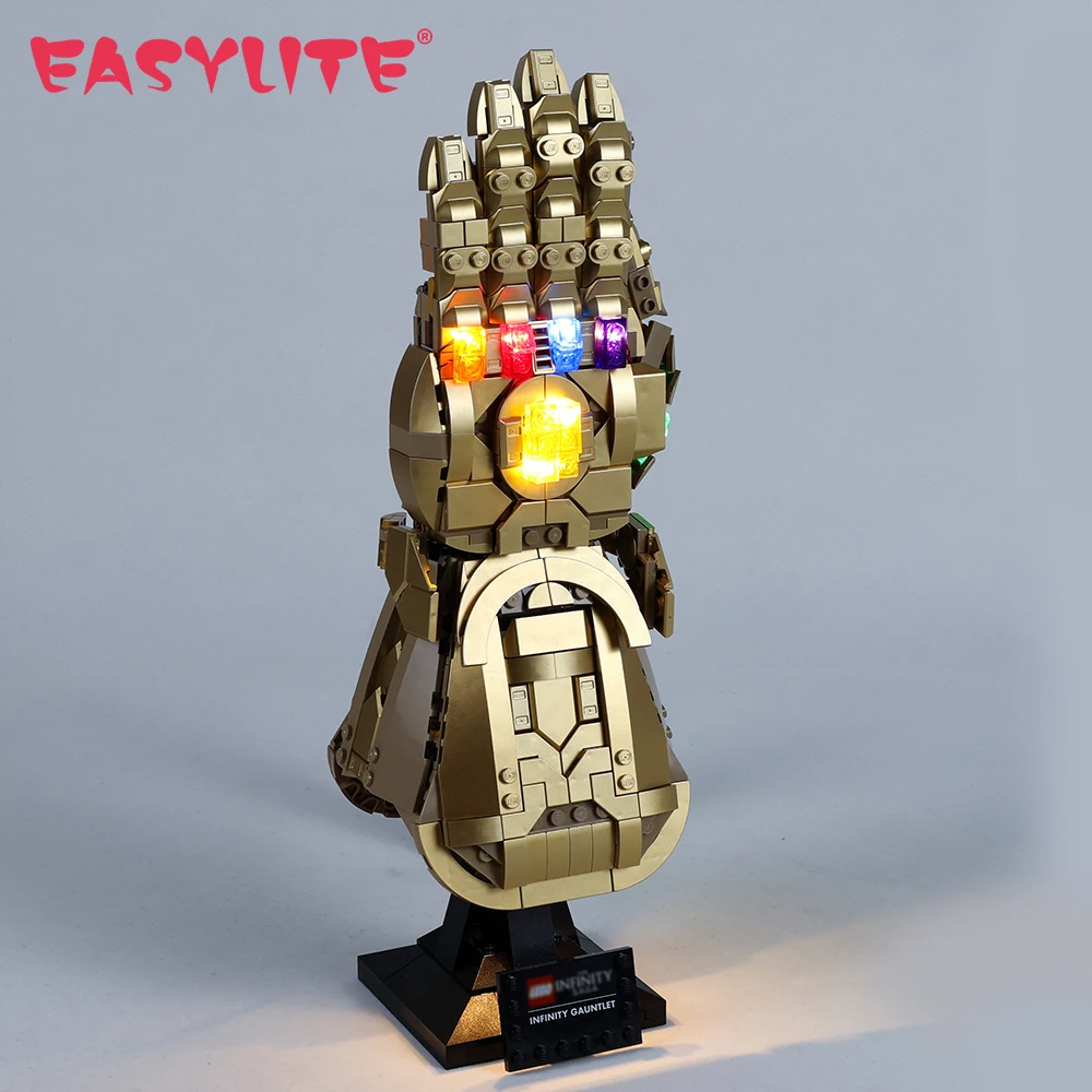 EASYLITE No Building Blocks LED Light Set For 76191 Infinity Gauntlet Gloves Collectible Model Bricks DIY Toys Only Lighting Kit