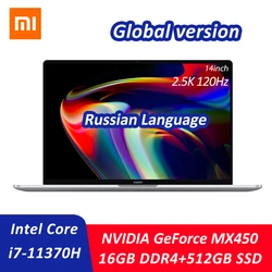 Xiaomi-ordenador portátil Mi Pro 14, Laptop con Intel Core i7-11370H, 16GB, + 512GB DDR4, SSD, MX450, 120Hz, 2,5 K, pantalla de 14 pulgadas, para el hogar y la Oficina