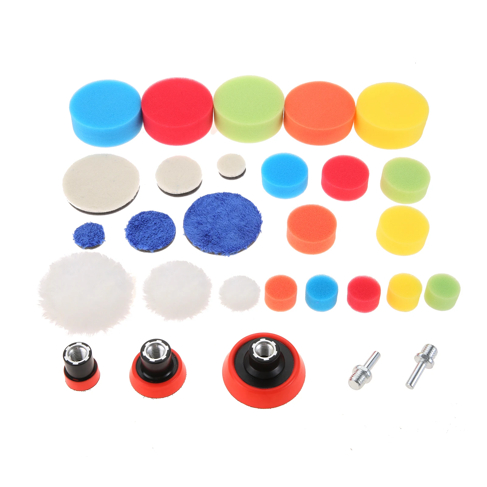 DRELD 29 Pcs Sponge Wool Polishing Buffing Pad Car Polishing Pad Kit for Auto Drill Polishing Set with M14 Drill Adapters Waxing