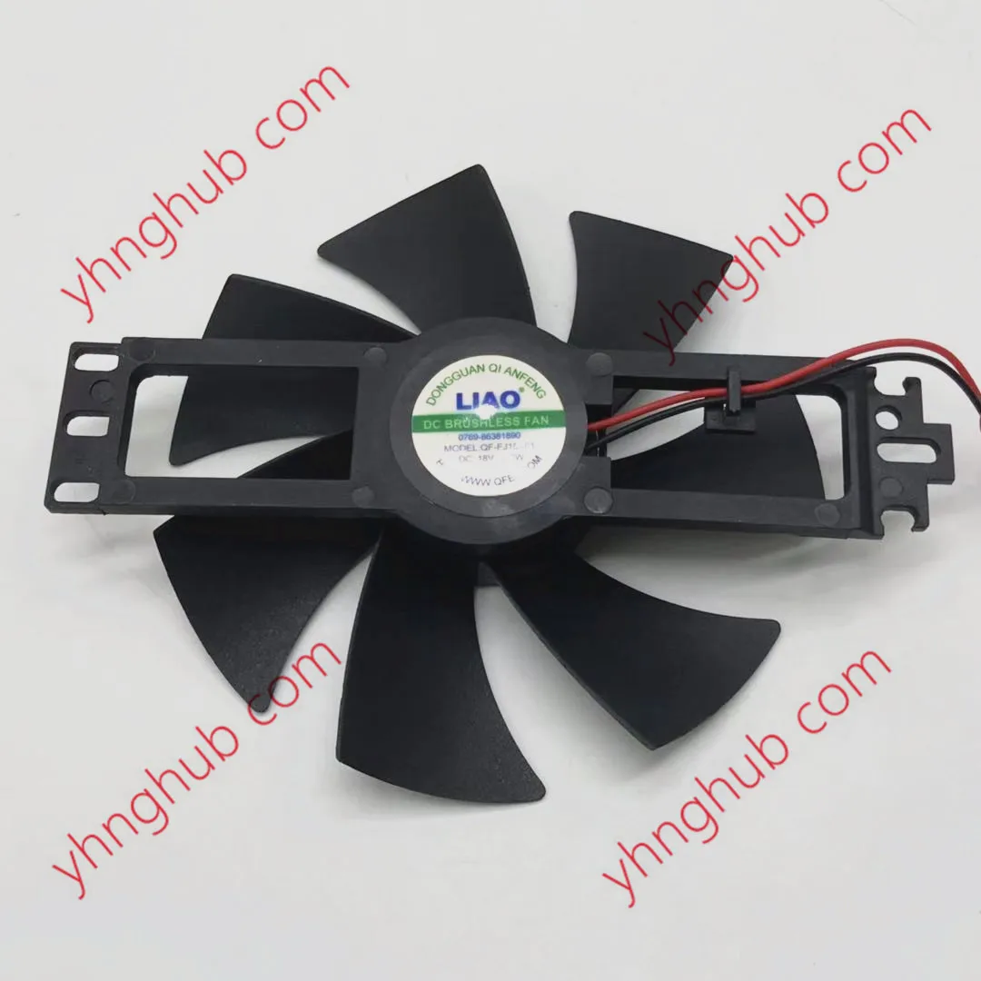 LIAO QF-FJ18K01 DC 18V 2.7W, Dia. 110mm C.T.C 130mm 2-Wire Server Cooling Fan