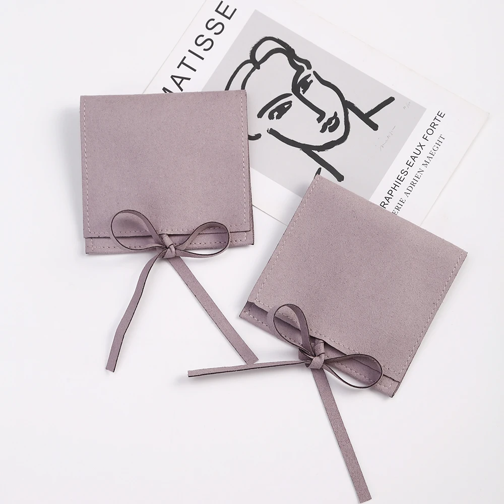 5 Stück Schmuck-Organizer, Geschenkbeutel, 8 x 8 cm, Mikrofaser-Samt, Geschenktüten, Hochzeitsgeschenke für Gäste, Süßigkeitenbeutel, Halskette, Kosmetiktasche – Detail 7