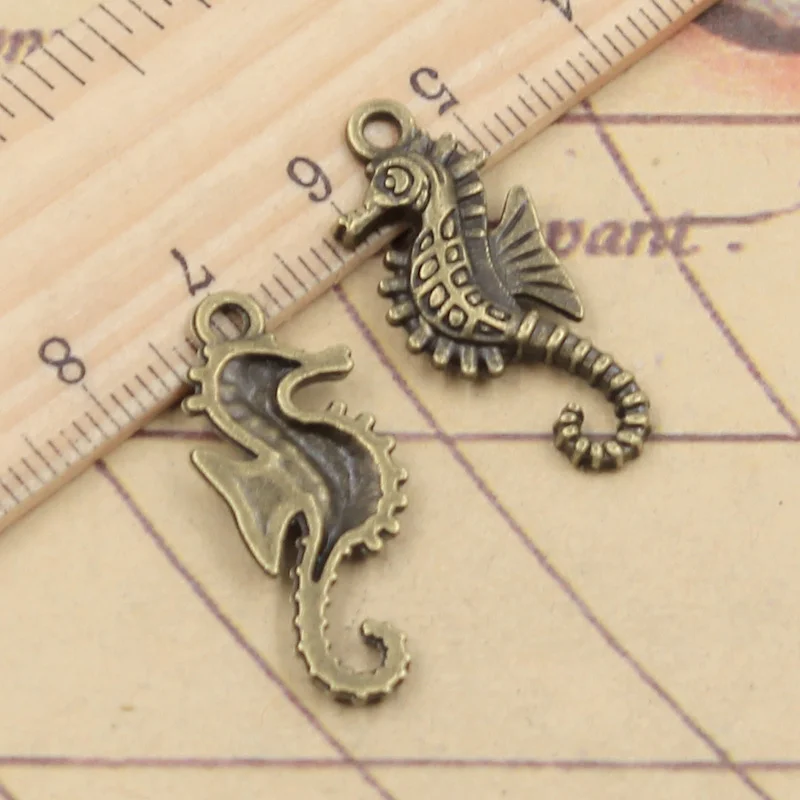 20pcs Charms Hippocampus Seahorse 29x12mm Tibetan Bronze Silver Color Pendants Antique Jewelry Making DIY Handmade Craft