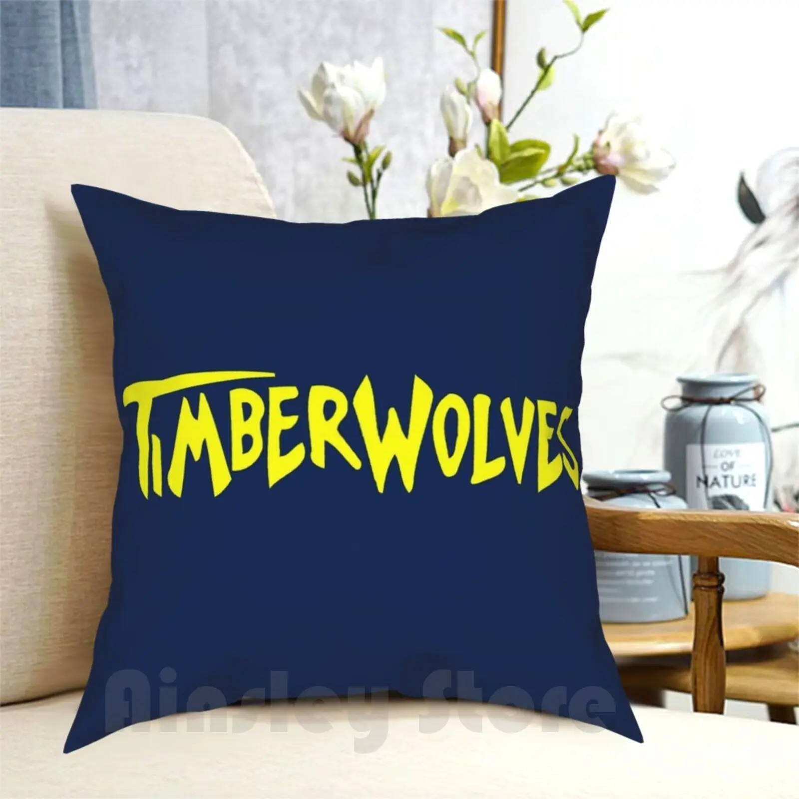 Timberwolves Pillow Case Printed Home Soft Throw Pillow Air Bud Buddy Basketball Timberwolves Dog K9 Framm Sports Golden