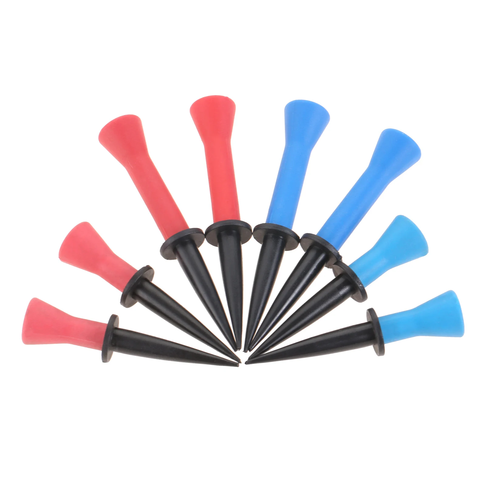 2pcs Plastic Golf Tees Rubber Cushion Top 58mm/76mm Red Blue Color Outdoor Sport Training Golf Accessory Durable