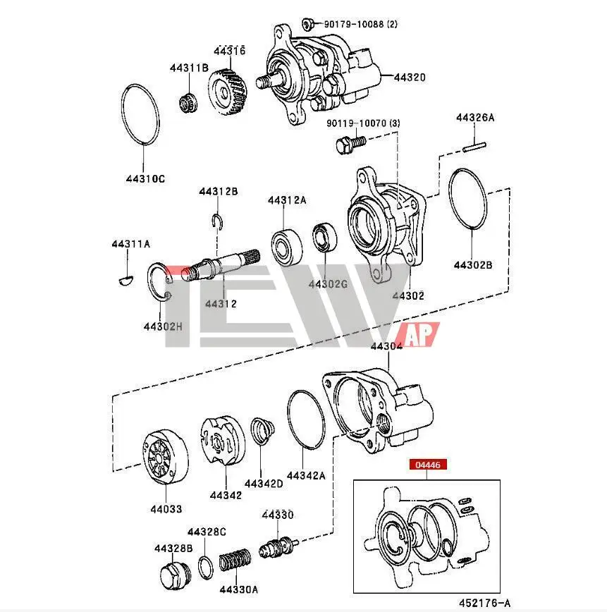 Power steering Pump repair kits gaskets For Toyota 100 LAND CRUISER 100 S/T,H/T