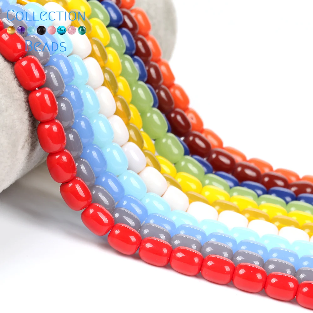 8x11mm Coloful Natural Crystal Cylindrical Drum Beads Spacer Beads For Jewelry Making Supplies DIY Bracelet Accessories 15\'\'