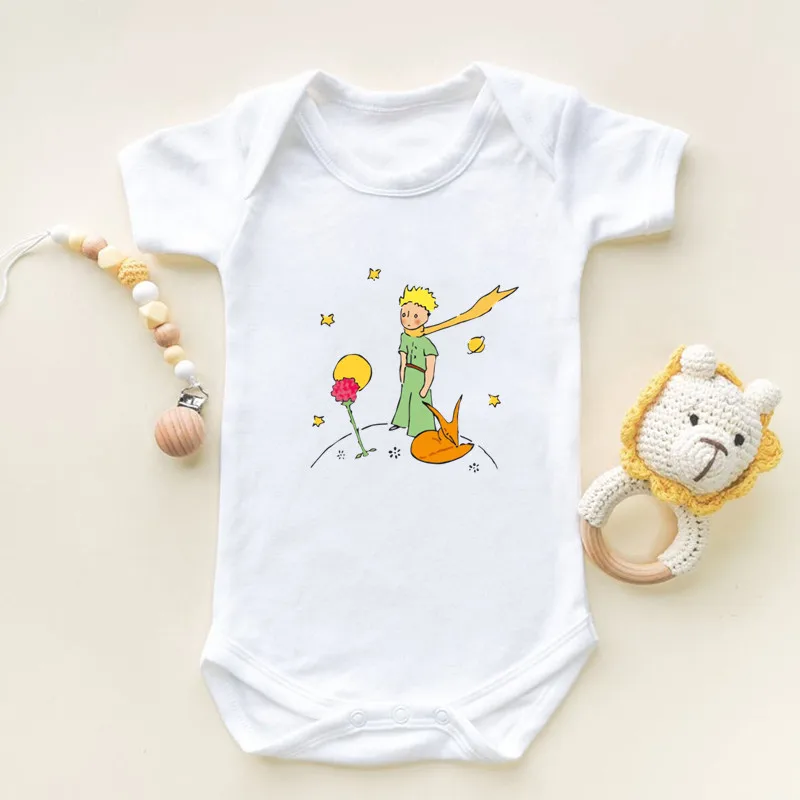 The Little Prince Art Printing Short Sleeve Romper Infant Newborn Bodysuits Cotton Baby Jumpsuit Outfits Cute Boys Girls Clothes