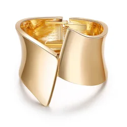 Womens Bangle Bracelets New Fashion Jewelry Symmetrical Gold Plated Luxury Wide Bracelet Accessories for Women