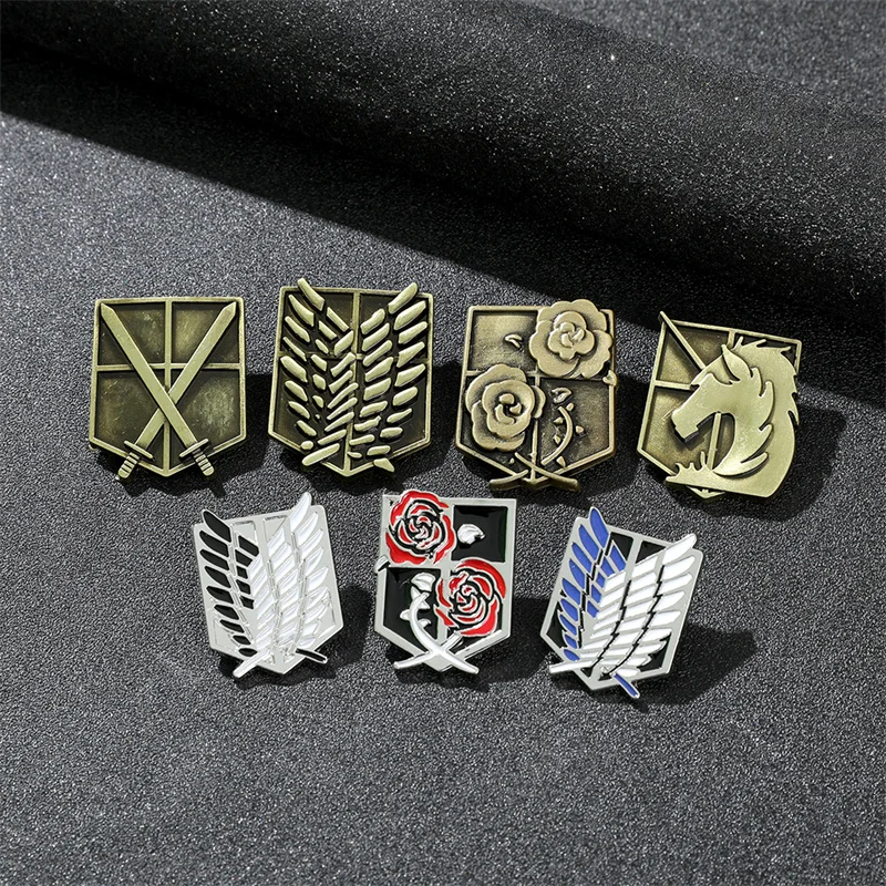 Broche de Anime Attack On Titan, Pin Wings of Liberty, Regimiento de exploradores de la libertad, Legion Survey Recon Corp Eren, insignia, joyería de Anime