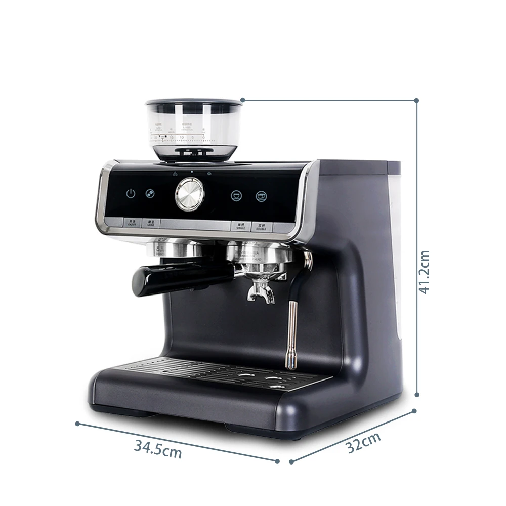 ITOP 15Bar Espress Coffee Machine with Grinder 3in1 Semi-automatic Latte Maker Milk Forther 220V