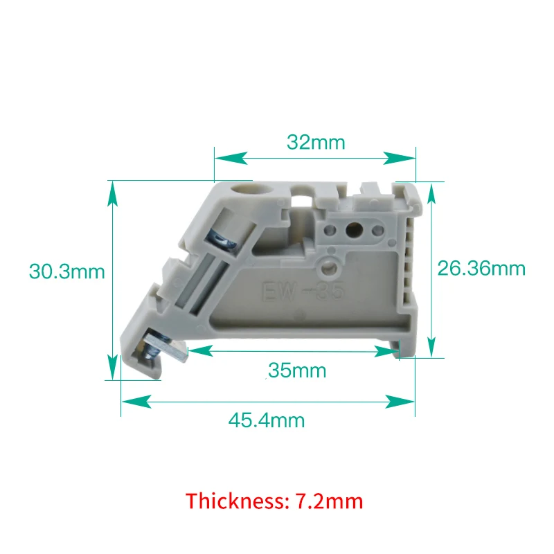 10pcs batch EW-35 universal terminal block end / end stopper DIN rail end screw clamp terminal fixing block gray brown white