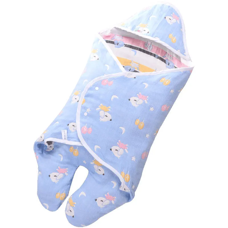 

Baby Muslin Swaddle Newborn Summer Pure Cotton Six-layer Sleeping Bag with Legs for Infants Children Anti-kick Quilt Sleep Sack