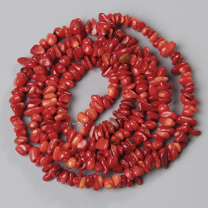 Irregular Shape Natural Red Coral Chips Beads Gravel Stone Rocks Diy Women Bracelet Necklace Earring Supplies Accessories 3-5MM