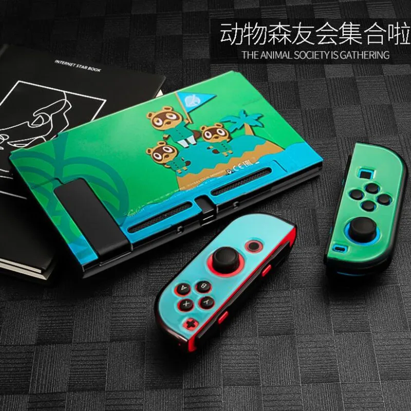 ل NintendoSwitch حالة محدودة قابل للإرساء واقية قذيفة الصلب الجلد انفصال انسكب غطاء لنينتندو التبديل NS وحدة Joycon