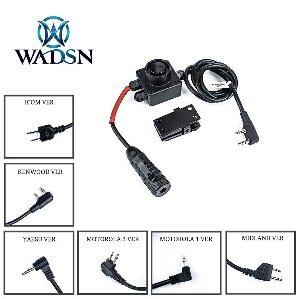 WADSN Tactics COMBAT PTT Kenwood Midland ICOM Yaseu Motorolar Shooting Hunting ZTAC Comtac headset accessory Walkie-Talkie PTT