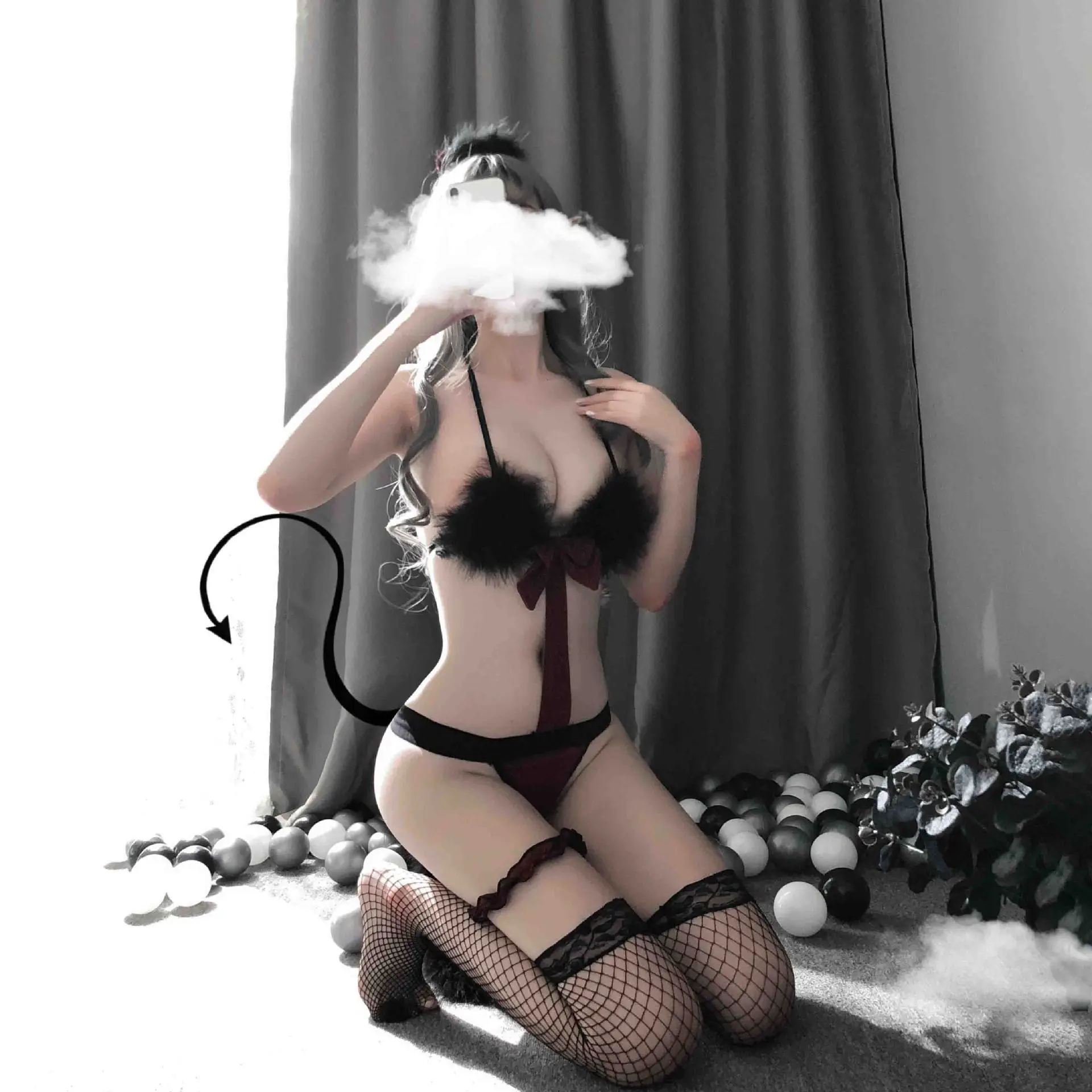 女性のためのセクシーなランジェリー,猫の制服,ぬいぐるみ,女の子のためのキャットスーツ,悪魔のようなロリータの衣装,セックス服