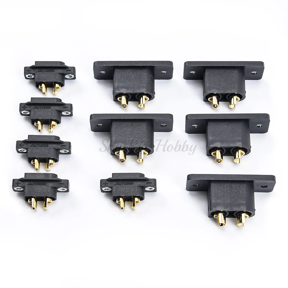 5PCS 10PCS Amass XT90E-M XT60EW-M Battery Plug Gold-plated Male Connector DIY Connecting Parts for RC Aircraft Drone Accessories