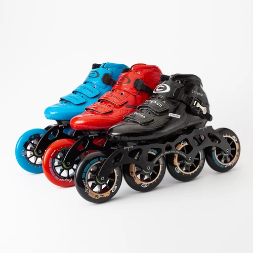 CITYRUN インラインスピードスケート靴 4X90mm 100 ミリメートル 110 ミリメートル 4 ホイールカーボンファイバーブーツローラースケート patines レースプロスケート