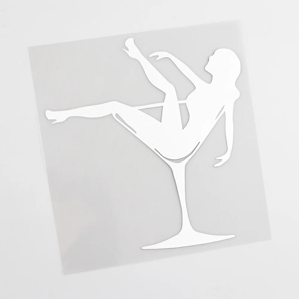 YJZT 12.3CMX12.9CM Sexy Stripper Girl Dance Night Club Decal Vinyl Car Sticker Black/Silver 8A-0410