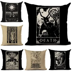 Witchcraft Tarot Style Cushion Cover Astrology Divination Pattern Sofa Throw Pillows Living Room Decorative Pillowcase 45*45cm