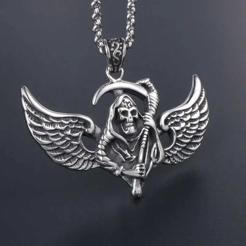 Cosplay SONS OF ANARCHY Pendant Necklace Male Personality Punk Skull Men's Domineering Necklace image 5