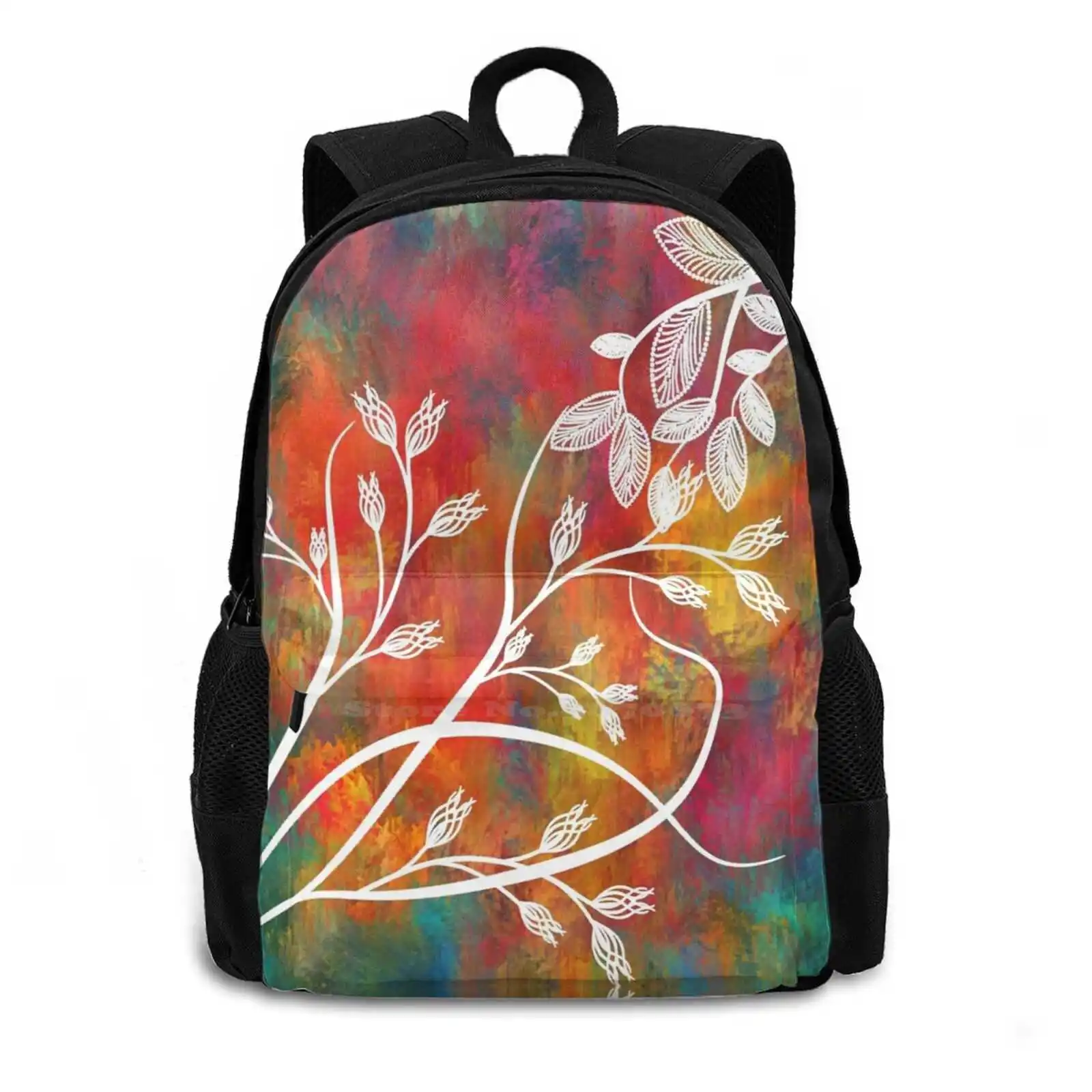 Abstract Floral Painting New Arrivals Unisex Bags Casual Bag Backpack Floral Flower Hibiscus Bloom Tropical Pattern Patterns