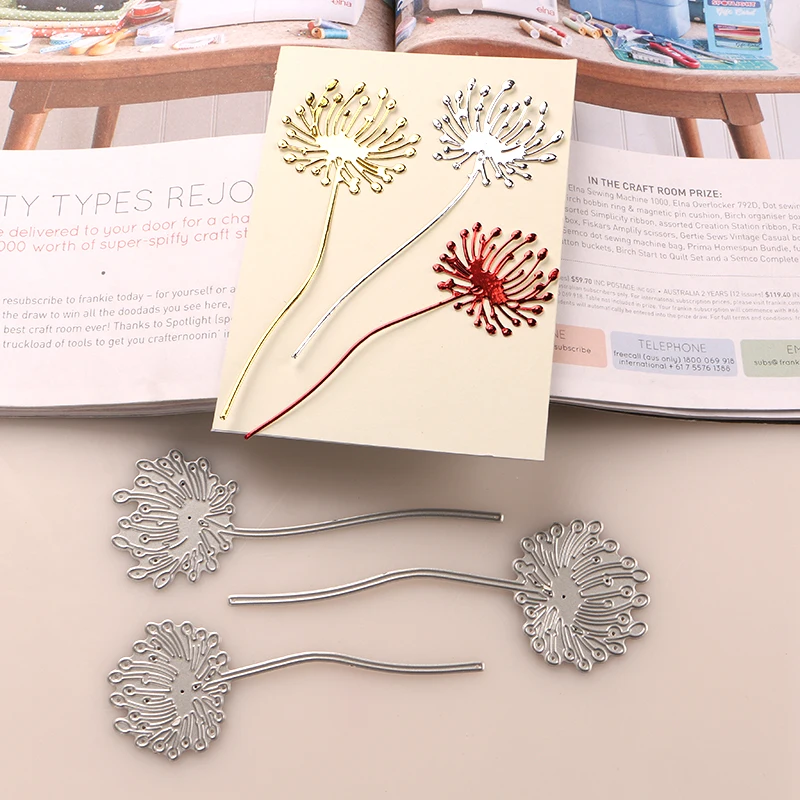 DUOFEN METAL CUTTING DIES dandelion flower center stamens stencil DIY Scrapbook Paper Album 2020 new