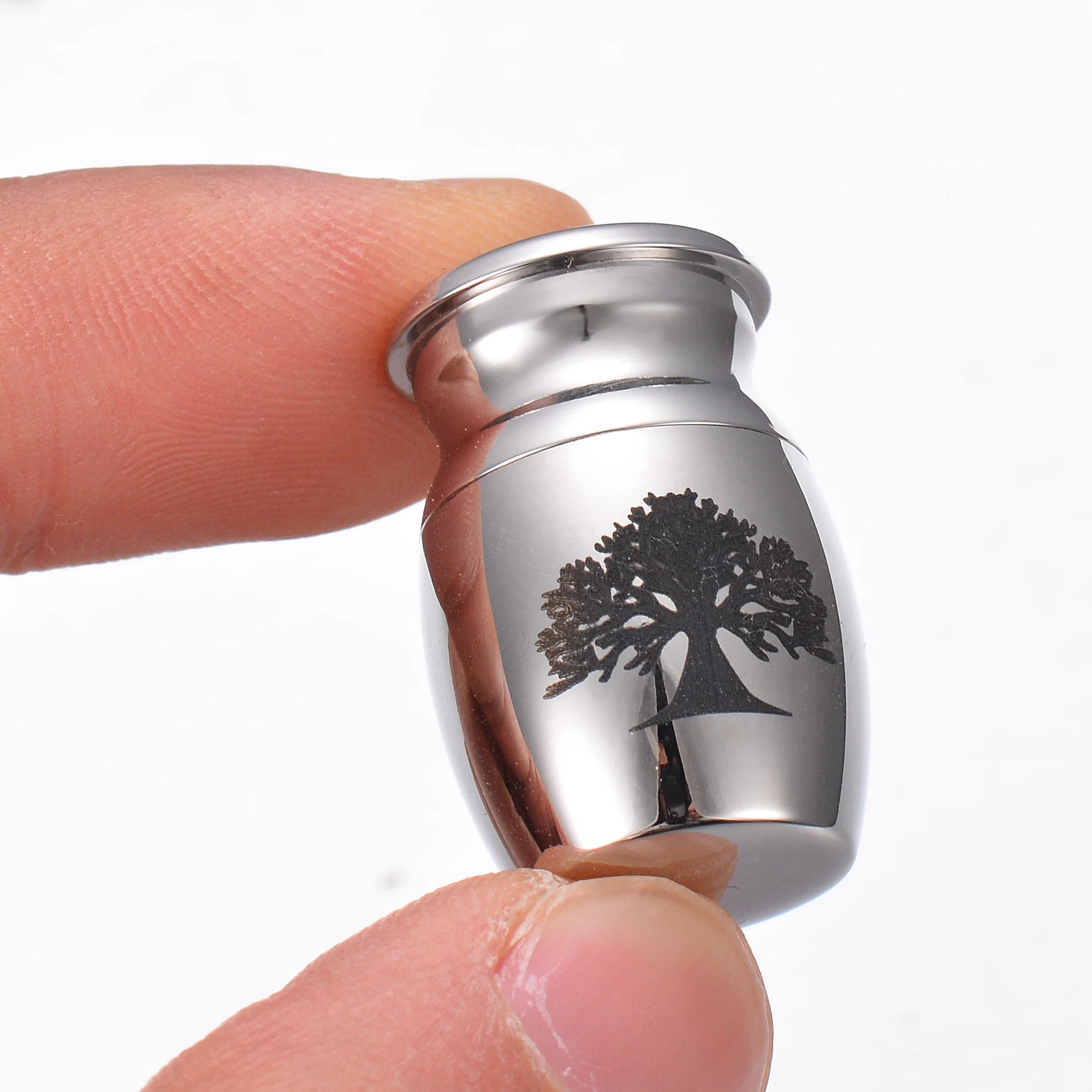 Funeral Jewelry Urns for Human Ashes Holder Stainless Steel Memorial Keepsake with Always in My Heart Tree of life Dog Paw