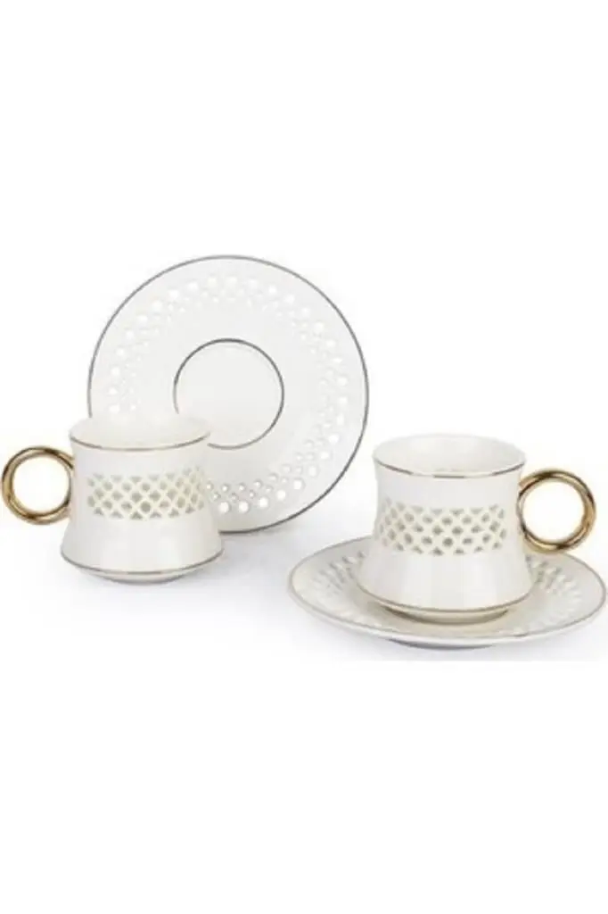 DOLBOVI Acar HXF-009106/12 Porcelain coffee cup Pad 6'lı White mug кружка coffee cup cup