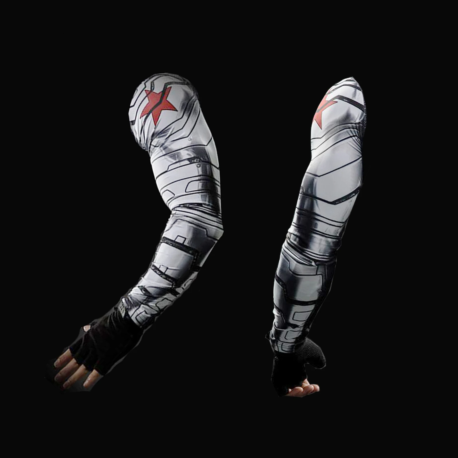 Cosplay Super Hero Soldier UV protezione solare maniche braccio sport compressione raffreddamento manica Bucky Costume di Halloween