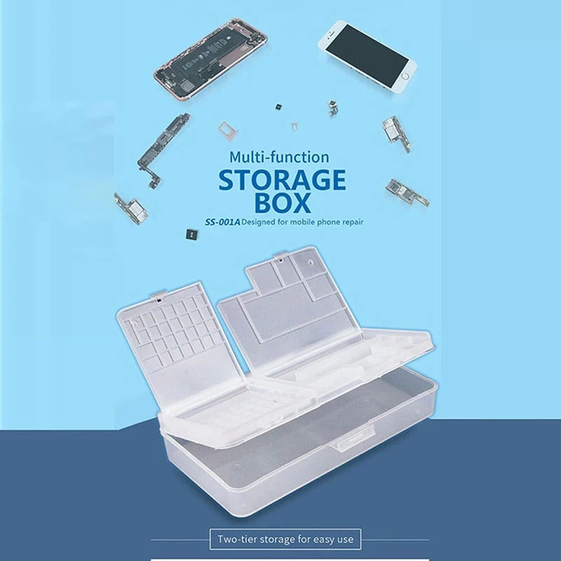 5Pcs/lot SS-001A Multi-function Magic Box Mobile Phone LCD Screen Mainboard IC Parts Repair Plastic Storage Box Organizer