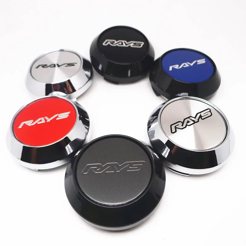 4pcs 64mm Wheel Center Cap Hubs Rays Racing Japan Make Rims Dust-proof Cover Hubcaps Auto Styling Accessories