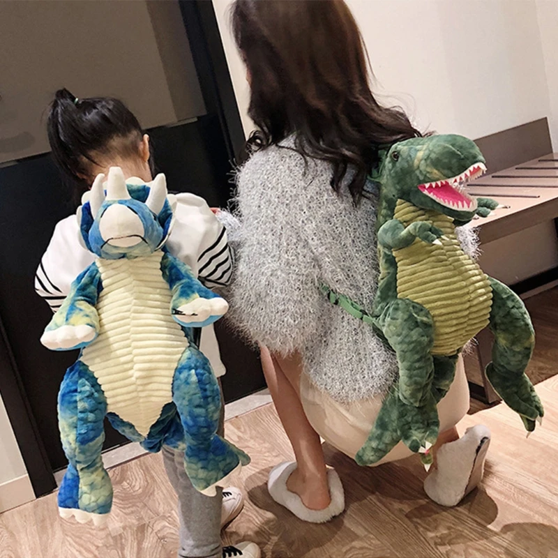 Ransel Dinosaurus 3D Kreatif Orangtua-anak Mode Baru Tas Punggung Mewah Kartun Hewan Lucu Tas Dinosaurus untuk Hadiah Anak-anak