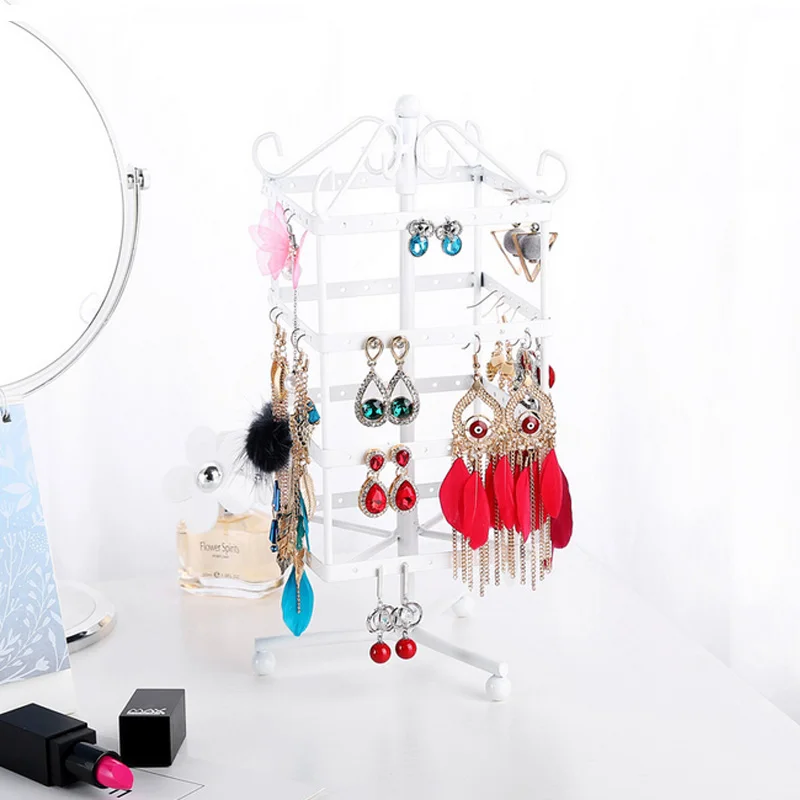 Hot Sale New 4 Colors 128 Holes Earrings Stand Jewellery Organization Multifunctional Display Necklace Jewelry Display Holder