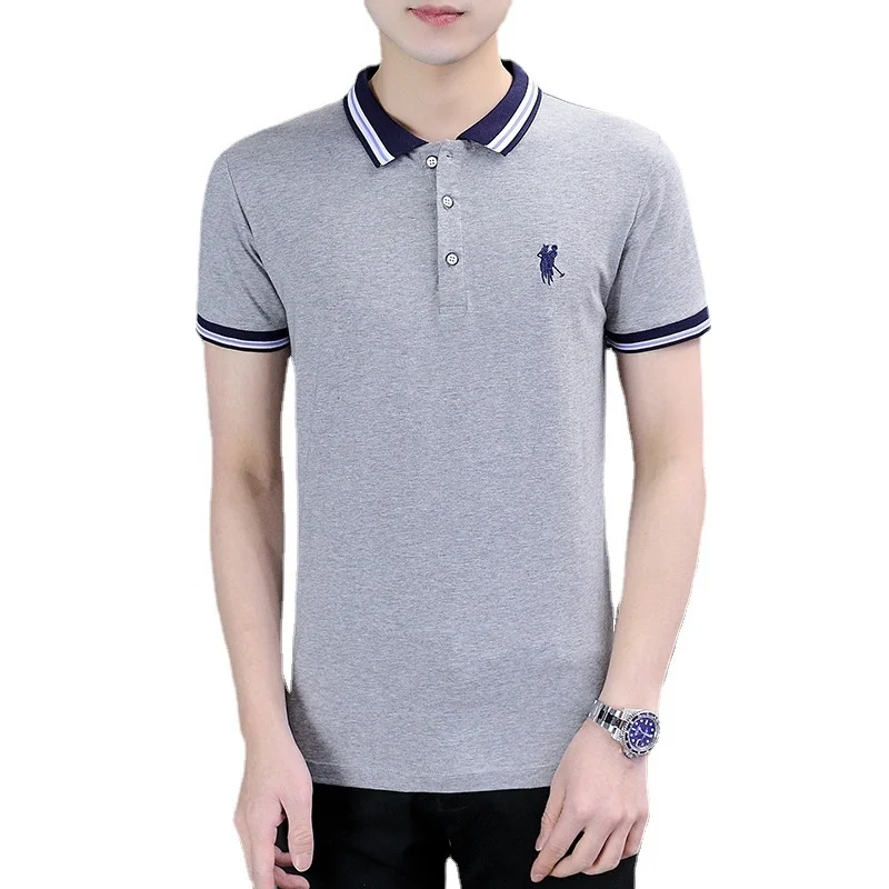 Brand Polo Shirts Men's Clothing Summer Loose Tops Plus Size Short Sleeve Casual Cotton High Quality Fashion Embroidery Clothes