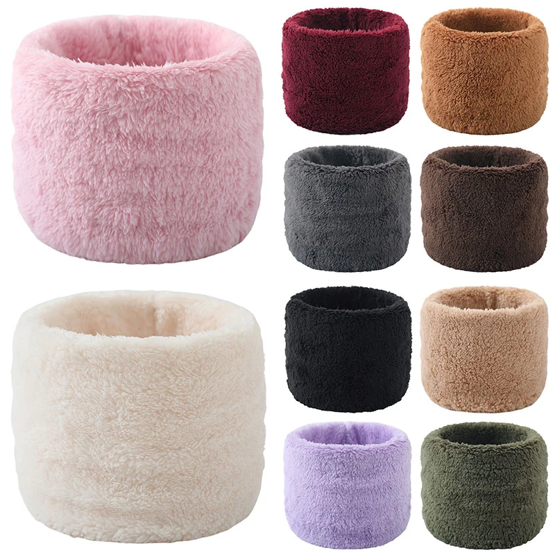 New Winter Velvet Scarves Plush Scarf For Women Men Thick Warm Snood Scarf Neck Collar O Ring Magic Neckerchief Neck Warmer