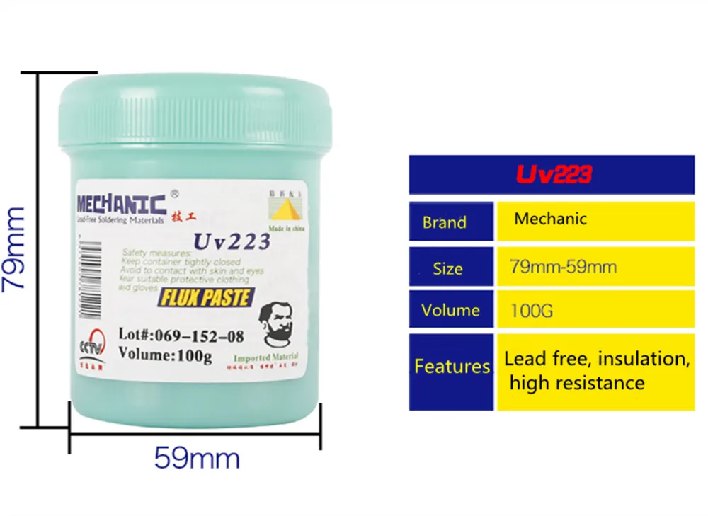 MECHANIC UV 559 / UV 223 Welding Flux BGA Solder Ball Repair Solder Auxiliary Soldering Paste Repair Tools 100G